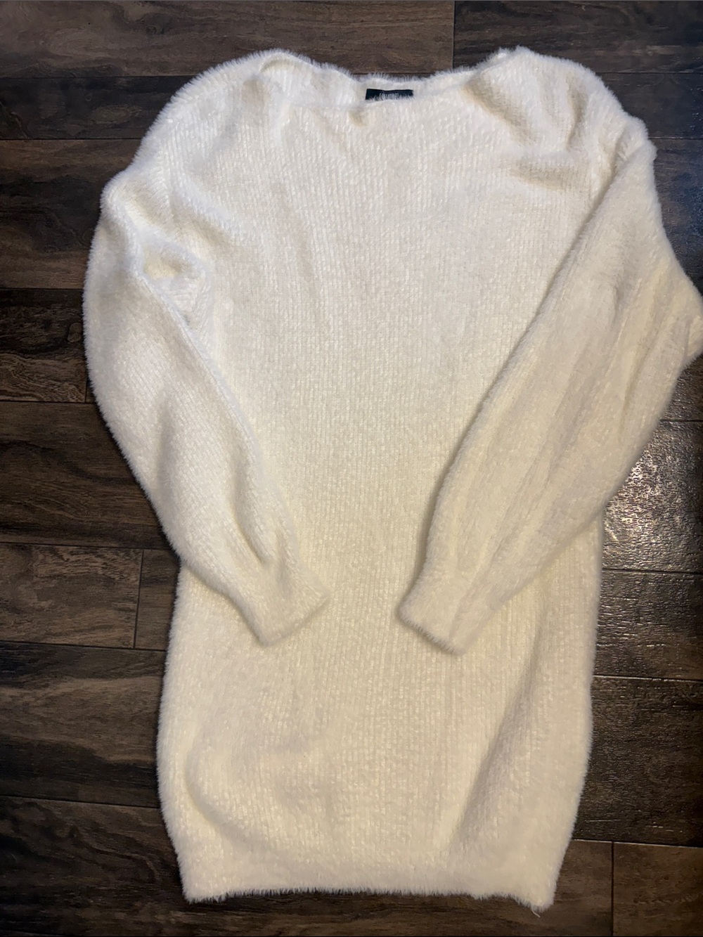 Forever 21 Cream Chenille Crewneck Sweater Dress